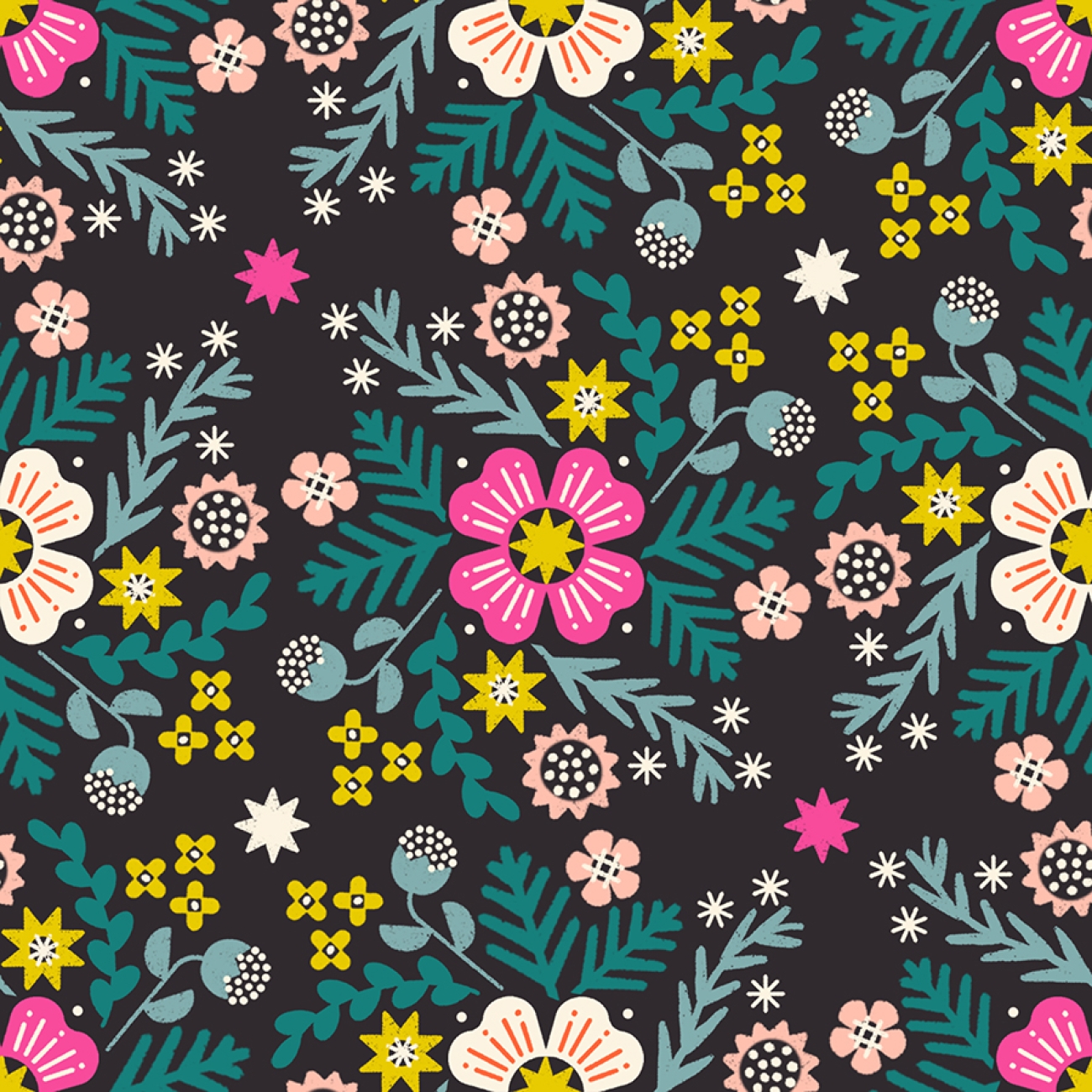 Baumwolle Patchwork - Rashida Coleman Hale - Ruby Star Society - Pivot - Wildflower - Eggplant Black